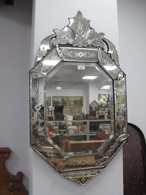 Lot 1656 - Italian Bevelled Wall Mirror, circa 1900 of...