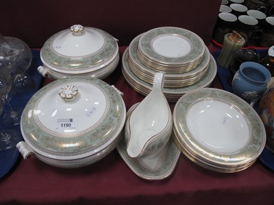 Lot 1190 - Wedgwood Gold Columbia Sage Green Tale China,...