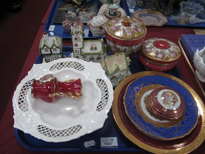 Lot 1337 - Limoges Trinkets, cream ware plates, Coalport...