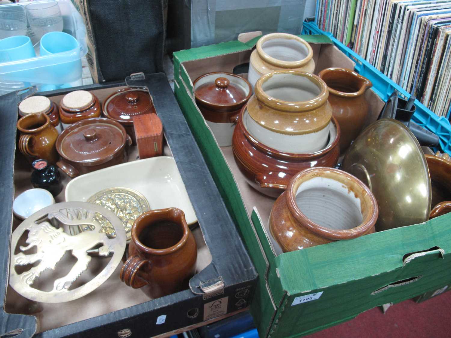 Lot 1105 - Stoneware Jars, jugs, lidded pots, Salter...