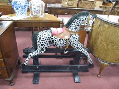 Lot 1618 - Dappled Rocking Horse, with black fur mane and...