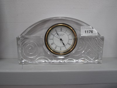 Lot 1176 - Waterford Crystal Glass Mantel Clock, in Aztec...