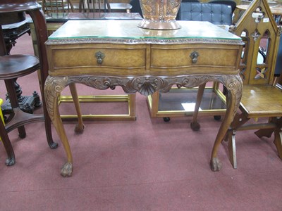 Lot 1646 - XX Century Walnut Side Table, with a quarter...