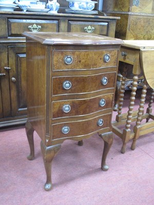 Lot 1623 - XX Century Walnut Serpentine Shaped Chest of...