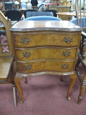 Lot 1649 - XX Century Walnut Chest of Drawers, with three...