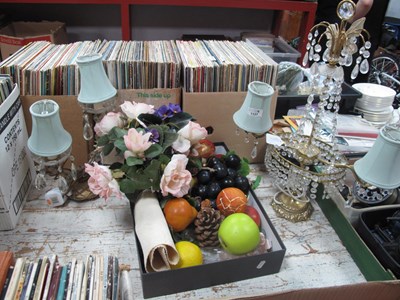 Lot 1127 - Faux Fruit and Flowers:- One Box. Two twin...