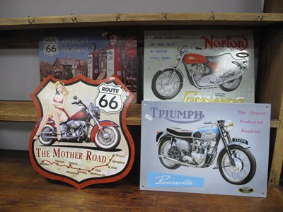 Lot 1585 - Route 66 Metal Wall Signs, shield shape 37cm...