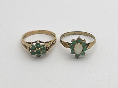 Lot 308 - A 9ct Gold Stone Set Ring, of flowerhead...