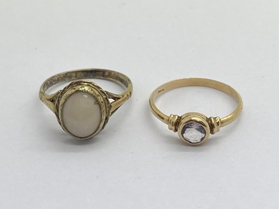 Lot 318 - A 9ct Gold Opal Ring, rubover set to centre...