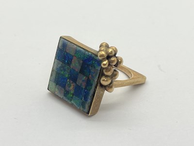 Lot 329 - A Mosaic Stone Set Ring, of Modernist design,...