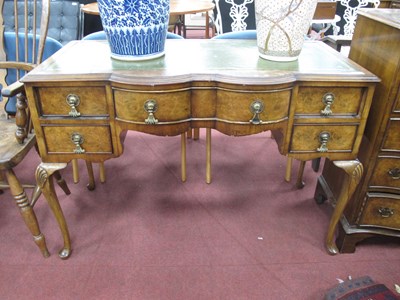 Lot 1651 - XX Century Walnut Desk, with a crossbanded top,...