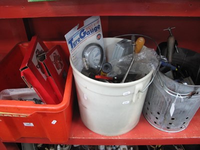 Lot 1023 - Spanners, G Glamps, pressure gauge, many other...