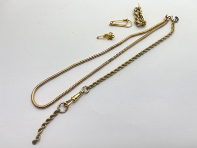 Lot 288 - Scrap Jewellery - Snake link chain, swivel...