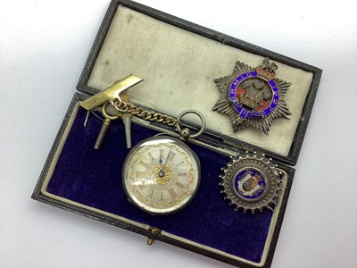 Lot 217 - An Antique Decorative Fob Watch, together with...