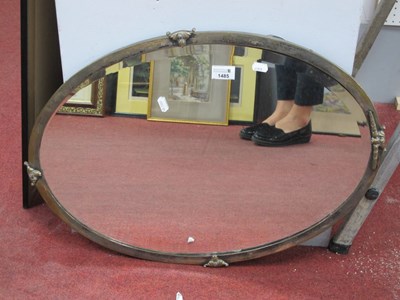 Lot 1485 - Early XX Century Oval Bevelled Wall Mirror, in...