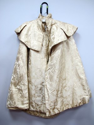 Lot 1400 - A Circa Late XIX Century Cream Silk Damask...