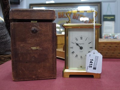 Lot 1415 - Bayard Brass Cased 8 Day Carriage Clock, in...