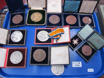 Lot 1310 - XIX century bronze medals 'St Bamabas Sunday...