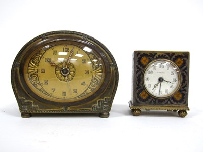 Lot 1385 - A Zenith Gilt Metal and Enamel Travelling...