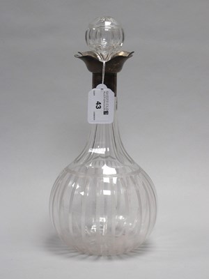 Lot 43 - A Hallmarked Silver Mounted Cut Glass Decanter,...