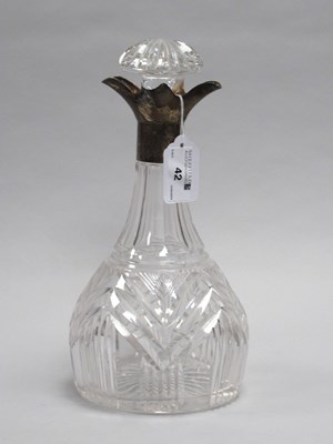 Lot 42 - A Hallmarked Silver Mounted Cut Glass Decanter,...