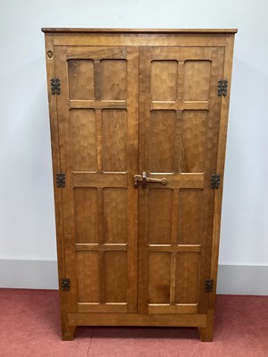 Lot 1482 - Alan 'Acornman' Grainger Oak Two Door Wardrobe,...