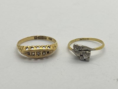 Lot 351 - An Antique 18ct Gold Five Stone Diamond Ring,...