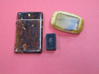 Lot 1306 - XIX century tortoise shell card case, XIX...