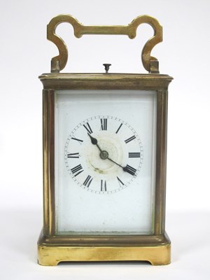 Lot 1010 - An Early XX Century Brass Cased Carriage Clock,...