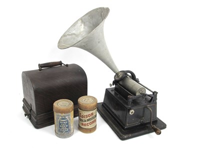 Lot 1015 - An Edison Gem Phonograph, with side turning...