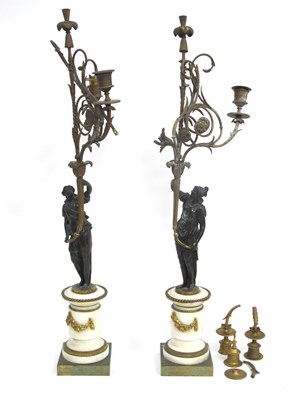 Lot 1012 - A Pair of Late XIX Century French Candelabra,...