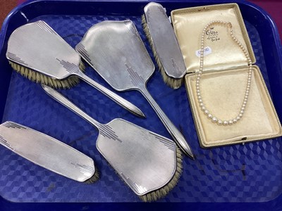 Lot 19 - A Matched Hallmarked Silver Dressing Table Set,...