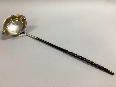 Lot 55 - A Georgian Hallmarked Silver Toddy Ladle, JS,...