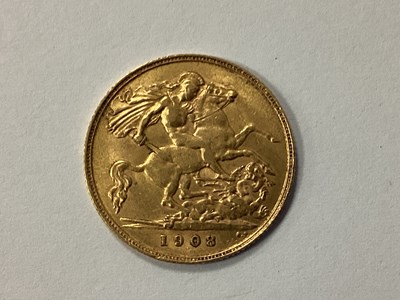 Lot 544 - 1908 Edward VII Gold Half Sovereign.