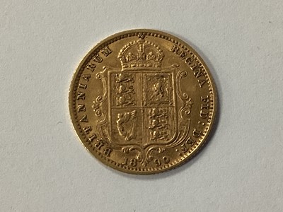 Lot 549 - 1890 Victoria 'Shield Back' Gold Half Sovereign.