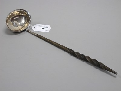 Lot 30 - A Georgian Toddy Ladle, the oval bowl with...