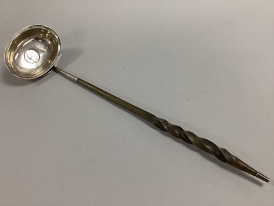 Lot 54 - A Georgian Toddy Ladle, the oval bowl with...