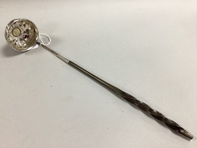 Lot 56 - A Georgian Toddy Ladle, the circular bowl...