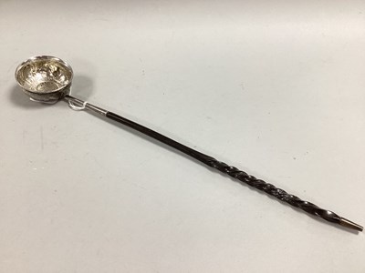 Lot 57 - An XVIII Century Toddy Ladle, the circular...