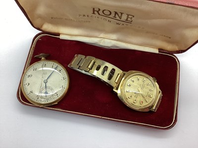 Lot 231 - Rone; A Gold Plated Pocket Watch, the signed...