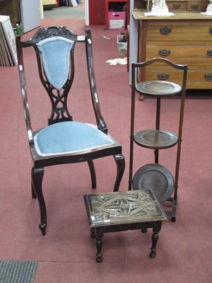 Lot 1517 - A 1920s oak folding three tier cake stand...