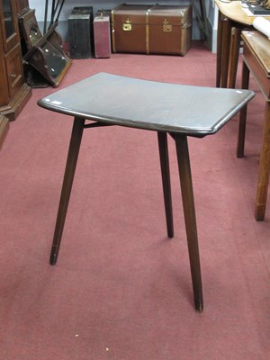 Lot 1511 - Dark Ercol side table on three splayed legs,...