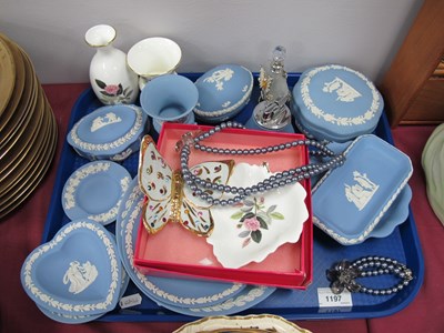 Lot 1197 - Wedgwood Powder Blue Jasper Ware Trinkets (x...