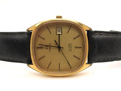 Lot 273 - Omega; A Gold Plated Cased De Ville Quartz...