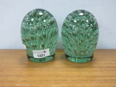 Lot 1221 - Pair of XIX Century Glass Dumps, dome shaped...