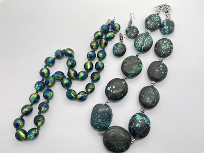 Lot 249 - A Statement Large Turquoise Mix Bead Neklace,...