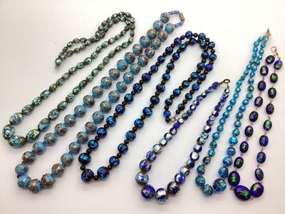 Lot 3 - A Collection of Glass Bead Necklaces, to...