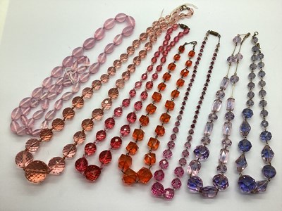 Lot 18 - A Collection of Glass Bead Necklaces, to...
