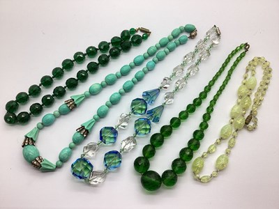 Lot 101 - A Collection of Glass Bead Necklaces, to...