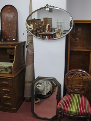 Lot 1538 - Octagonal Bevelled Wall Mirror, in carved oak...